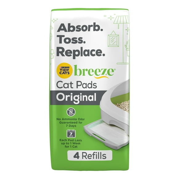 Purina Tidy Cats Tapis de Litière pour Chat Brise Printemps Propre Tapis de Litière Parfumés Recharge Pack - (Lot de 10) 4 Pochettes