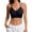Black, variant on Women's Double Strap Lace Trim Bralette - Ruched Front Wireless Crop Top with Scalloped Edge for Comfortable Layering & Daily Wear