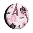 thumbnail image 2 of Balery Eiffel Tower and Butterflies Tire Covers - Tough Tire Wheel Protector for Truck, SUV, Trailer, Camper, RV -17 inch, 2 of 8
