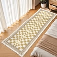 thumbnail image 2 of GlowSol 2'x6' Modern Geometric Runner Rug Soft Non-Slip Bedroom Runner Rug Washable Checkered Indoor Runners for Kitchen Hallway Laundry, Yellow, 2 of 7