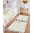 thumbnail image 3 of Area Rug with Tassels 2' x 5', St Patrick Day Leprechaun Pig Hat Lucky Clovers Leaf Kitchen Runner Rug for Hallway Bedroom Throw Rugs, Irish White Soft Door Mat for Bathroom Entrance Living Room, 3 of 9