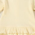thumbnail image 4 of Lenpel Baby Clothes for Girls Toddler Fall Winter Cute Ruffle Long Sleeve Ribbed Shirts Pants 2Pcs Infant Outfits Set, 4 of 7