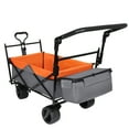 thumbnail image 2 of Olurrisa Heavy-Duty Collapsible Wagon with Canopy, 480lbs Capacity Foldable Cart with 7" All-Terrain Wheels & Drink Holders, Purple for Camping Shopping, 2 of 8