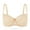 Beige, variant on Plus Size Unlined Balconette Bra Lace Demi Bralettes Underwire Bras for Women, White 42E/DD