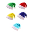 thumbnail image 3 of Nvzi gorros de Papá Noel, gorros navideños para adultos unisex, gorros navideños cómodos para fiestas navideñas, rojo D, 3 of 3