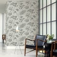 thumbnail image 3 of Warner Chandler Light Grey Botanical Faux Grasscloth Wallpaper, 3 of 4
