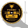 thumbnail image 4 of Hoja de sierra ingletadora combinada FOXBC de 30 cm y 60 dientes para cortar madera, 4 of 5