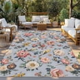thumbnail image 2 of Vintage Spring Floral Outdoor Rug for Patio/Deck/Porch, Non-Slip Large Area Rug 3 x 5 Ft, Farmhouse Flowers Blue Vintage Indoor Outdoor Rugs Washable Area Rugs, Reversible Camping Rug Carpet Runner, 2 of 8
