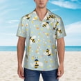 thumbnail image 2 of Balery Bees Camisas hawaianas de manga corta para hombre, camisas playeras de corte holgado, camisas de vacaciones con botones,Small, 2 of 7