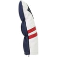 thumbnail image 4 of Majek Retro Golf Headcover White with Red Stripe Vintage Leather Style 1 Driver Head Cover Fits 460cc Drivers Classic Look, 4 of 8