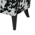 thumbnail image 6 of HL Home Furnishings Shelter High Back Wingback Chair in Velvet Black Cow Print, 6 of 11