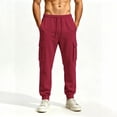 thumbnail image 6 of Jalioing Mens Cargo Sweatpants Solid Color Drawstring Elastic Waist Cuffed Joggers with Pocket Casual Outdoor Sport Pants, 6 of 7