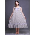 thumbnail image 5 of Bimba Medium Purple3 Stripe Leaves & Floral Printed Cotton Nightgowns For Women Sleeveless Gown Sleepwear Maxi Dress X-Small, 5 of 6