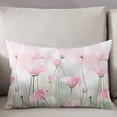 thumbnail image 3 of Pink Spring Floral Throw Pillow Cover 20 x 36 Inch Decorative Pillow Cover Green Botanical Summer Watercolor Lumbar Pillowcase Seasonal Rectangle Cushion Case for Couch Sofa Bed Living Room, 3 of 7