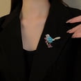 thumbnail image 3 of GROFRY Chinese Style Brooch Pin Sparkling Rhinestones Magpies Bird Shape Lapel Pin Suit Coat Dress Jewelry Gift, 3 of 8