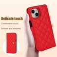 thumbnail image 5 of Case Wallet for iPhone 15, [Wristlet & Crossbody Strap] RFID Blocking 5 Card Slots Stand [Shockproof TPU Shell] PU Leather Magnetic Flip Cover Compatible with iPhone 15, Red, 5 of 9