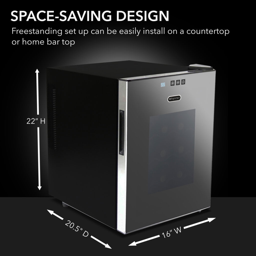 Whynter 20-Bottle Thermoelectric Wine Cooler, Black