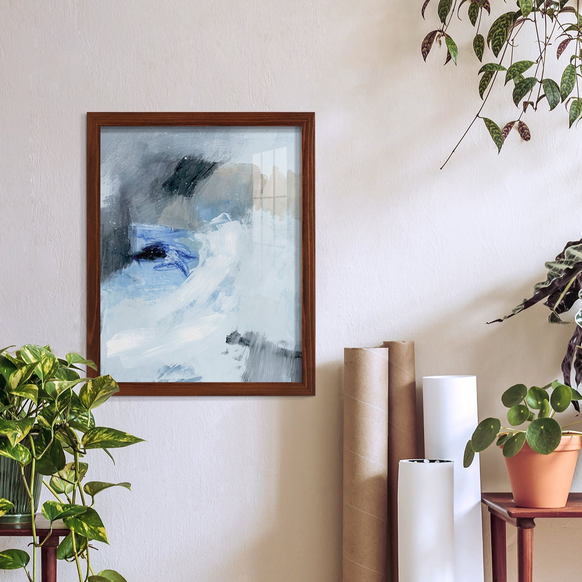 Welle I - Framed Print w/glass - Chestnut
