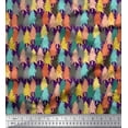 thumbnail image 1 of Soimoi Purple Moss Georgette Fabric Cedar Tree Print Fabric by the Yard 42 Inch Wide, 1 of 3
