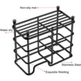 thumbnail image 3 of Soporte pequeño para cepillos de dientes para baño, organizador de accesorios de baño de acero inoxidable negro con 5 ranuras para espacios pequeños, 3 of 5