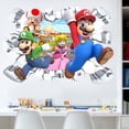 thumbnail image 3 of Mario Wall Stickers 3D wall stickers Children wall stickers Cartoon characters wall stickers Cartoon background wall decoration Birthday gift Children bedroom decoration 70*50CM, 3 of 4