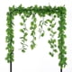 thumbnail image 4 of Guirnalda de hiedra artificial: hojas de palma de Monstera tropical falsas artificiales, enredadera de hiedra artificial, decoración de plantas enrejadas para celebraciones, bodas, cocinas y jardines., 4 of 5