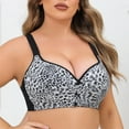 thumbnail image 5 of Gvdentm Women's Front Closure Bras Plus Size Printing Gathered Underwire Unlined Back Support Plunge Seamless Bra(Black,42CD), 5 of 9