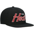 thumbnail image 3 of Men's Mitchell & Ness Black Miami Heat Hardwood Classics Script 2.0 Snapback Hat, 3 of 5