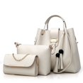 thumbnail image 4 of Bolso de mujer con un solo hombro en diagonal para otoño e invierno, bolso tipo cubo portátil, bolso con borlas, bolso para madre, conjunto de tres piezas, 4 of 6