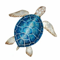Eangee Home Design Sea Turtle Small Wall Decor Blue, Capiz and Metal, Indoor / Outdoor Safe, 11x2x11 Inches