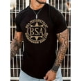 thumbnail image 1 of BSA Print, Men's Round Crew Neck Short Sleeve, Simple Style Tee Fashion Regular Fit T-Shirt, Casual Comfy Top For Spring Summer Holiday Leisure Vacation Men's Clothing As Gift, 1 of 5