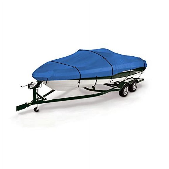 Savvycraft Heavy Duty Boat Cover, Waterproof Trailerable Boat Cover fits V-Hull Runabouts, Aluminum Fishing Boats, Pro Style Bass Boats, Fish&Ski (Size 1: 14'-16' Long, Beam up to 72", Blue)