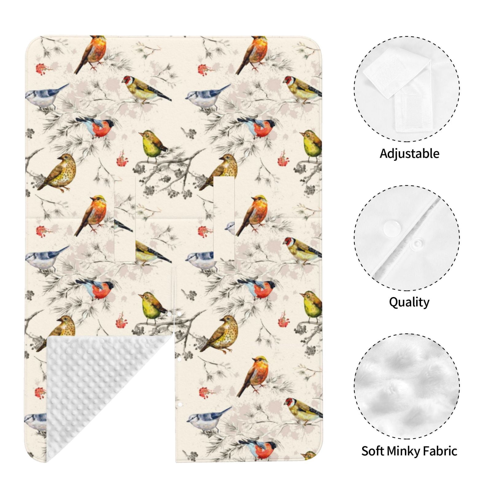 Naloa Little Birds Baby Car Seat Cover, Breathable Baby Carrier Cover, Multiuse Baby Carrier Cover & Nursing Breastfeeding Cover