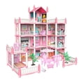 thumbnail image 3 of Casa de muñecas, juego de casa de muñecas con figuras de muñecas, juguetes educativos, montaje DIY, modelo de villa de princesa, regalo de vacaciones para niños con 11 habitaciones, 3 of 10