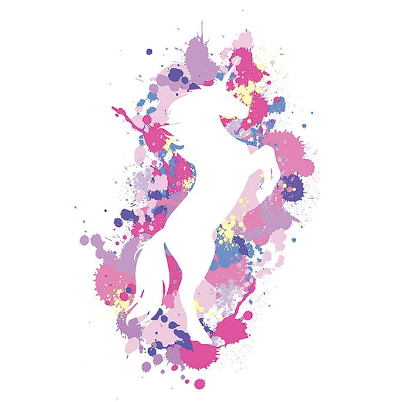 Unicorn - Fantasy Poster / Print (Paint Splatter Silhouette) (Size: 24" X 36")