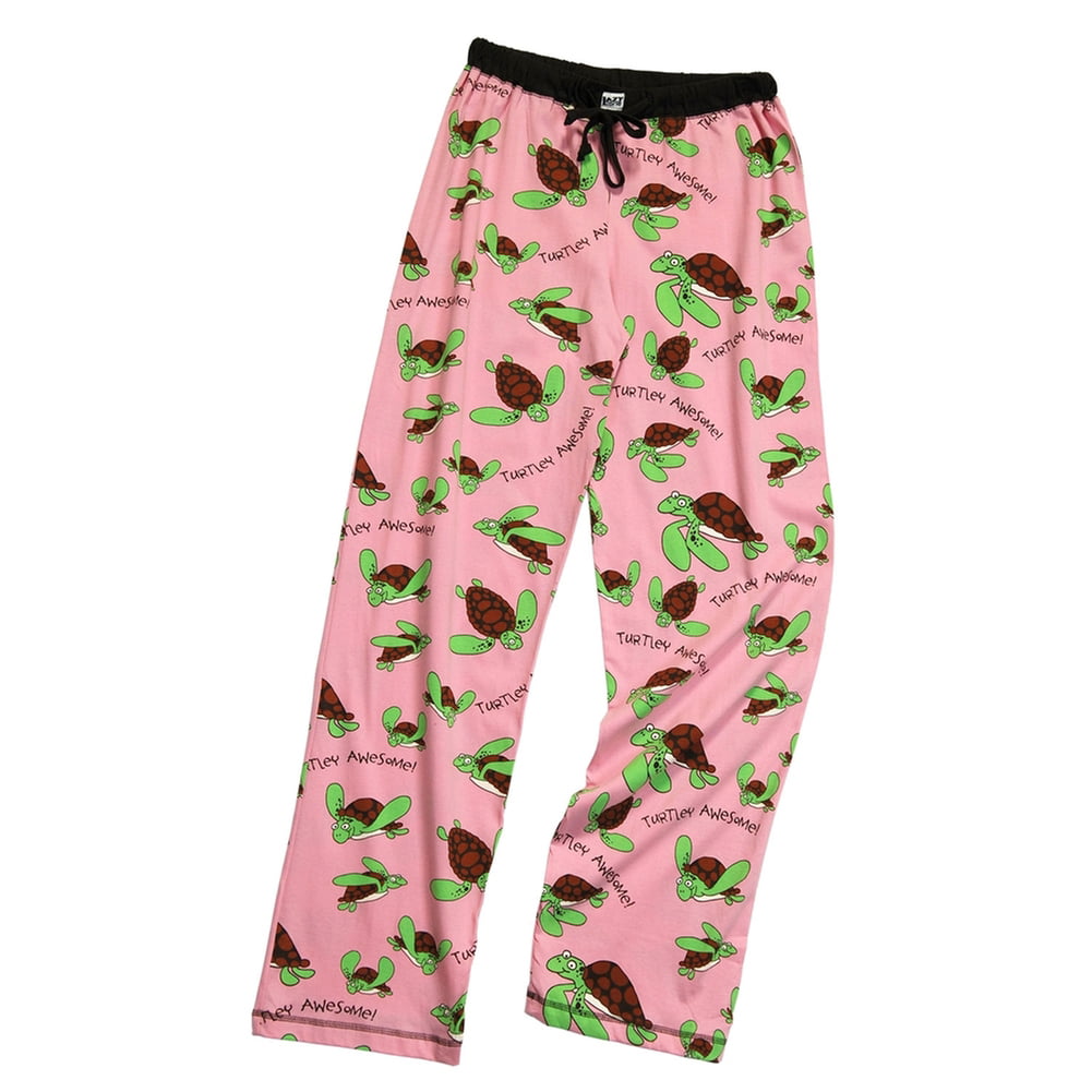 Turtley Awesome-Turtle PJ Pants by LazyOne Pink Medium