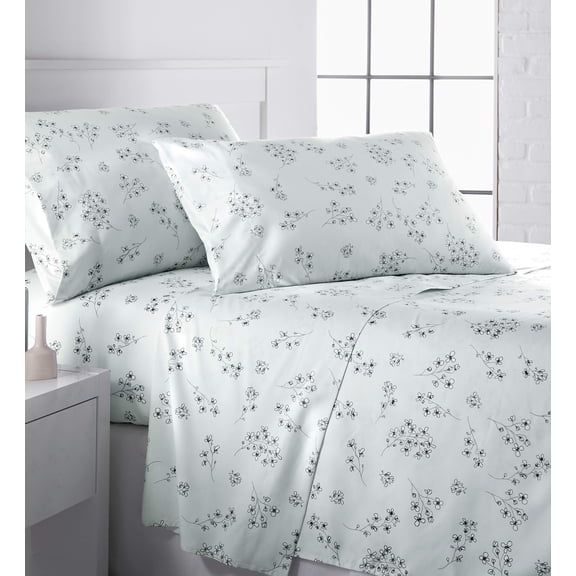 SouthShore Fine Linens Sweet Florals Printed Bed Sheets, Queen Size, 3 Piece