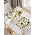 thumbnail image 5 of Sunflower Gnomes Placemats Set of 8, Spring Farmhouse Country Daisy Leaf Plaid Placemats for Dining Table, Place Mats for Kitchen Tabletop, Waterproof Wipeable Dining Table Mats Set, 5 of 9