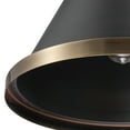 thumbnail image 3 of Novogratz x Globe Electric 1-Light Matte Brass Pendant Light Matte Black Shade, 3 of 9