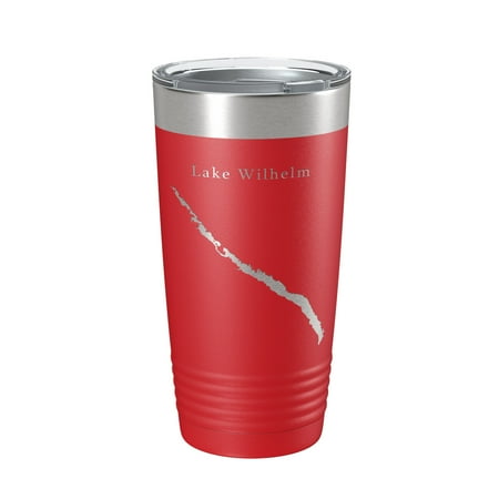 

Lake Wilhelm Map Tumbler Travel Mug Insulated Laser Engraved Coffee Cup Pennsylvania 20 oz Red