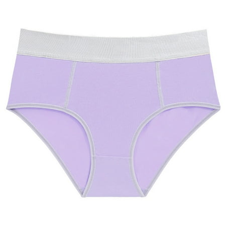 

Promotion! Women s High Waisted Cotton Underwear Ladies Soft Full Coverage Briefs Sports Panties Tummy Control Underpants Stretch Briefs Purple M