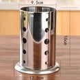 thumbnail image 5 of Shoreew Stainless Steel Chopstick Storage Barrel Knife Fork Holder Large Capacity Hollow Breathable Kitchen Utensils Storage Rack, 5 of 7