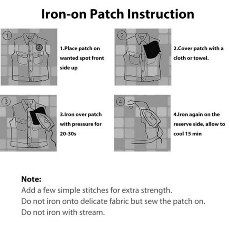 10PCS Iron Sew On Denim Fabric Patches Clothing Repair Jeans Denim