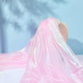thumbnail image 4 of 4,3 yardas de tela de gasa rosa, tela de organza, encaje, tela de organza iridiscente, cinta mágica brillante, 4 of 9