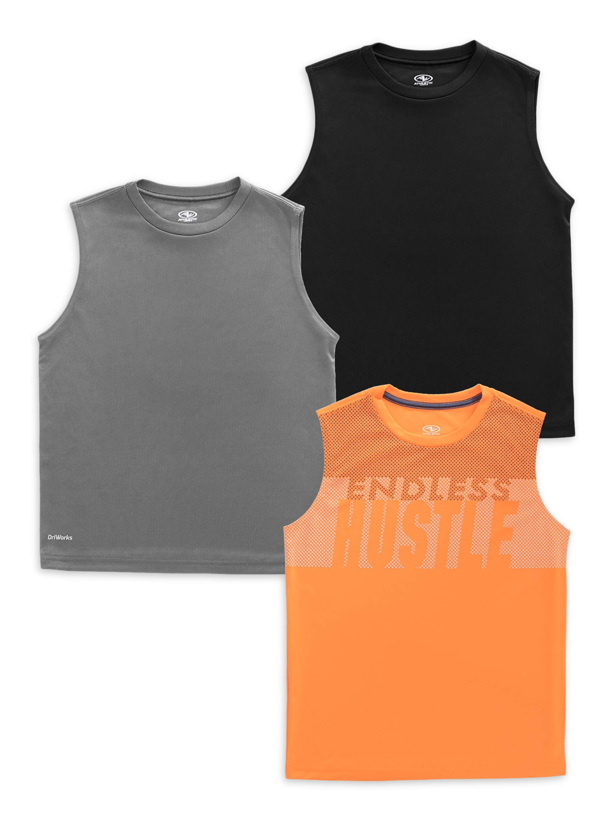Athletic Works Boys 418 & Husky Active Sleeveless Performance Muscle T