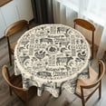 thumbnail image 3 of Vintage Cow House Round Tablecloth 60 Inch - Farmhouse Animal Washable Table Cloth Rustic Chicken Wrinkle Resistant Table Cover for Party Picnic Dinner Decor, 3 of 6