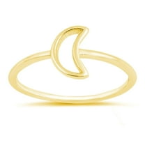 CHOOSE YOUR COLOR Open Moon Outline Ring .925 Sterling Silver Band Jewelry Female Male Unisex Size 9