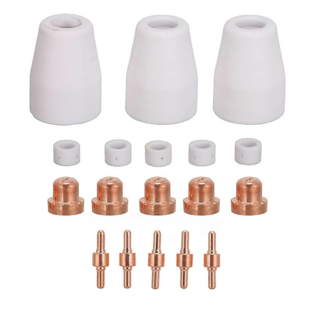 18pcs Plasma Cutter Consumables Lightweight Portable Plasma Cutting Machine Consumables for CUT‑40 for CUT‑50 for LGK‑40
