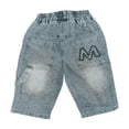 thumbnail image 2 of Jean Shorts for Kids Classic Straight Leg Denim Shorts with Pockets Boys Jeans 4-5 Years, 2 of 8
