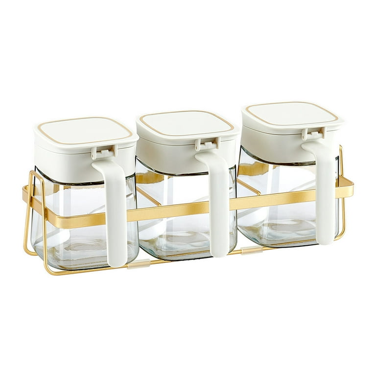 VEAREAR Spice Jar Clear Leak-proof Glass Large Capacity Seasoning Bottle  Restaurant Supplies